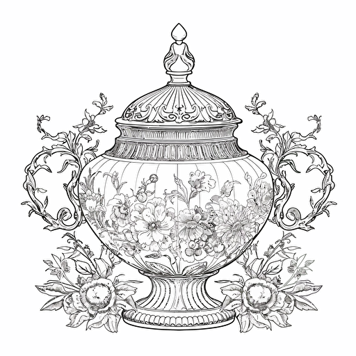 vector image for a coloring page of a cute elegant luxurious object