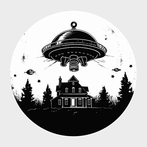 vector on white background UFO steal christian