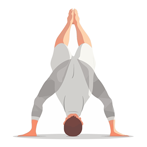 forward bend yoga posture, web vector style with white background