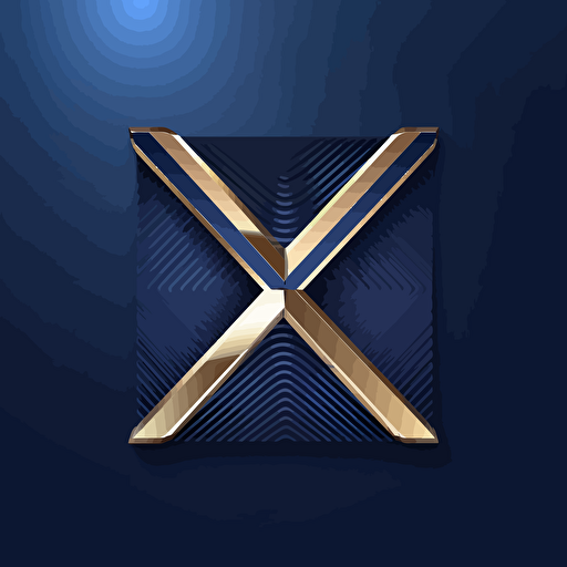 clean, minimalist, X letter mark logo, commercial buildings background, vector emblem, smooth, navy blue