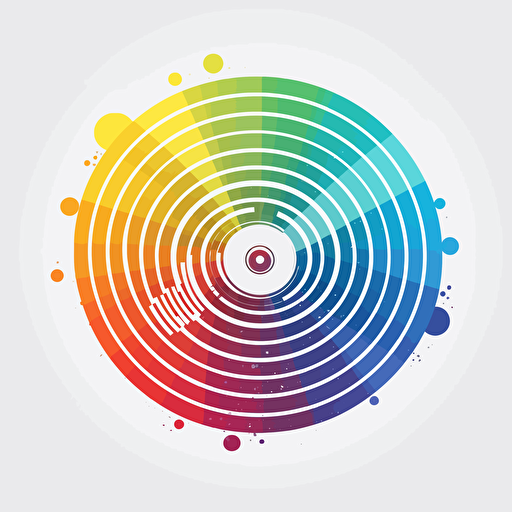 create a modern and simple vector-style logo for a broadcasting radio station :: chakra colors :: broadcasting :: white backround