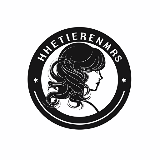 hairdresser logo, white background, vector, flat