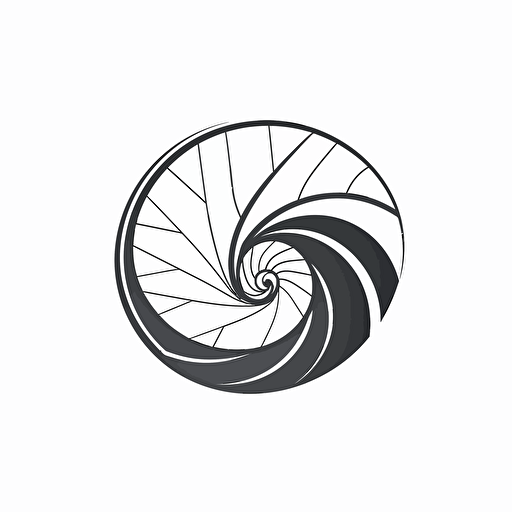 A fibonacci spiral shell brand logo for an architect, simple vector