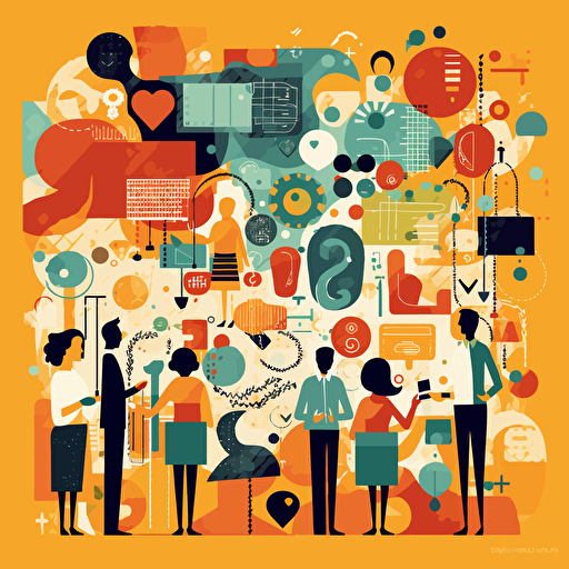 internal communication shown in vector art design