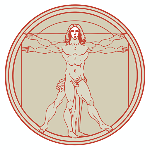 vector art of vitruvian man da vinci simple