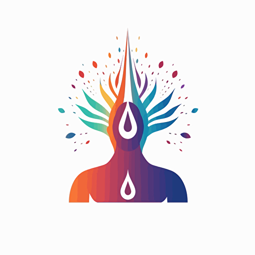 simple vector logo , talking to spirits and spiritual developement, white background, solid colors