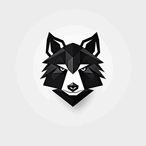 vector single animal HEAD logo design ,flat design,black color, white background