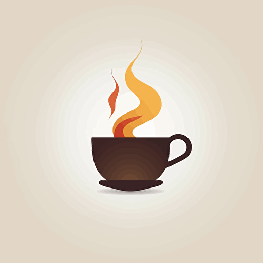 coffee logo, 2d, flat, minimal, white background, vector