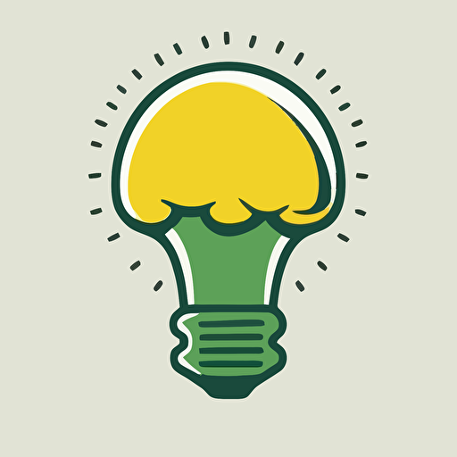 a simple 2-color vector logo of a mushroom lightbulb