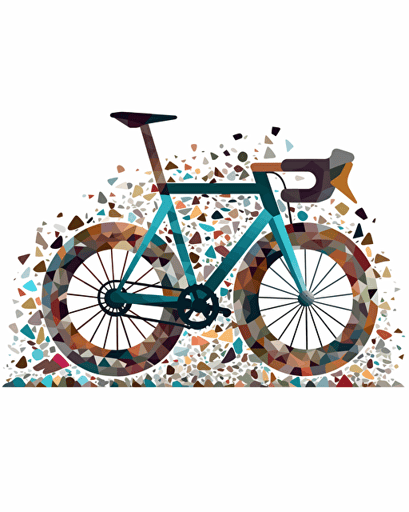 gravel bicycle, crazy style, future, modern, sticker style, vector style, white background, logo style, png