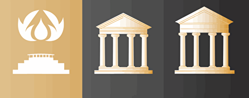 flat vector logo for a bank, gold, white, minimal