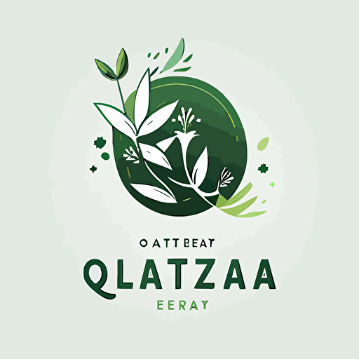 Logo for a herbal tea compagny, vectorial, minimalist, green and white, modern design –q 2
