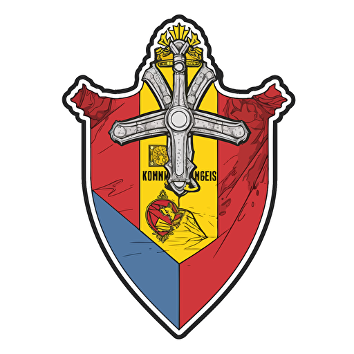 patch with ucranian flag and tizyb, Sticker, Content, Pastel, Deviant Art, Contour, Vector, White Background, Detailed