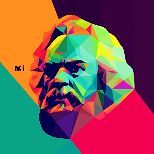 Karl Marx as a unicolor background, vector abstract shape, trendy, flat design