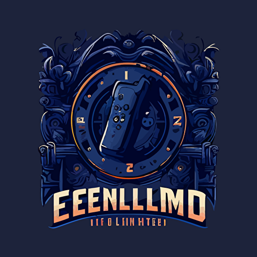 a gaming vector logo for the brand Tele2 " Unlimited Gaming". Navy blue main colour.