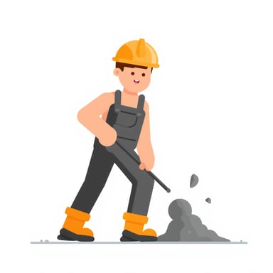 a construction worker putting down concrete