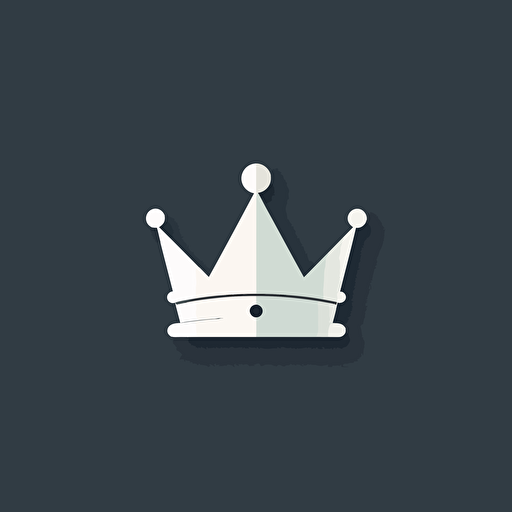 minimalist illustration of a small white crown, vector logo, 2.5d rendering, 16k