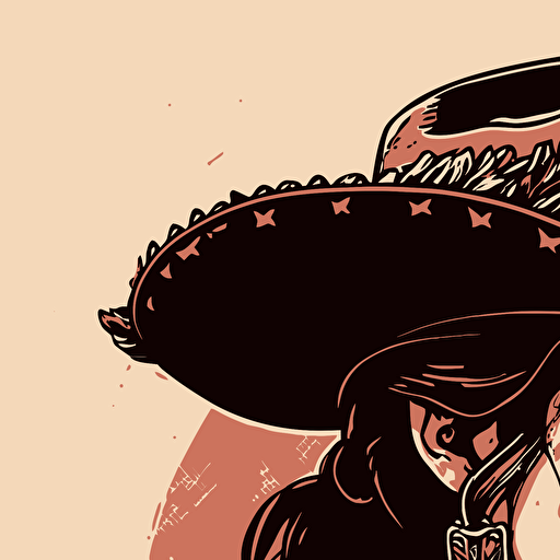 cowgirl doodle vector ilustration