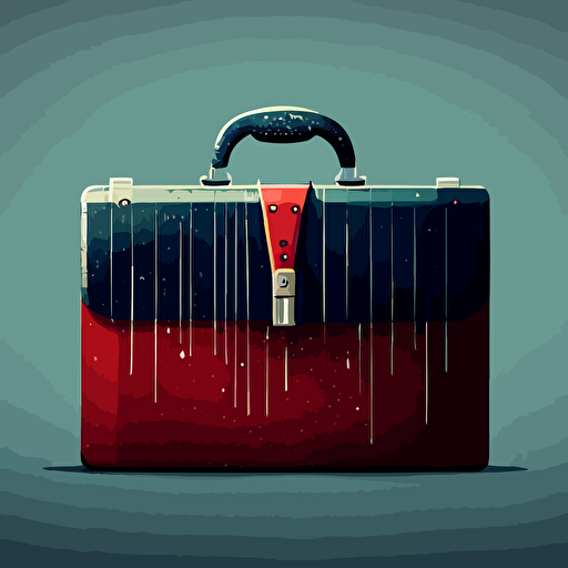 illustration if a fun closed briefcase. Vector. Moody