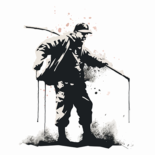 banksy, funny vector image, white background, culture in a bewinderment