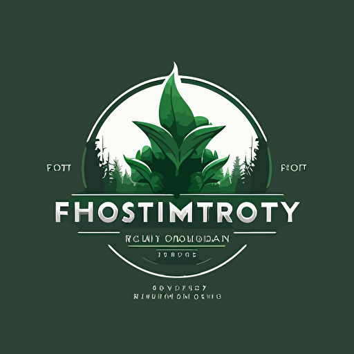 corporate vector logo, monotone forest green, hydroponic farming corporate logo, plant related, symbol, symbolic