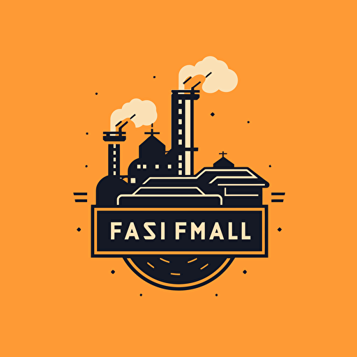 industrial minimal logo design, vector style