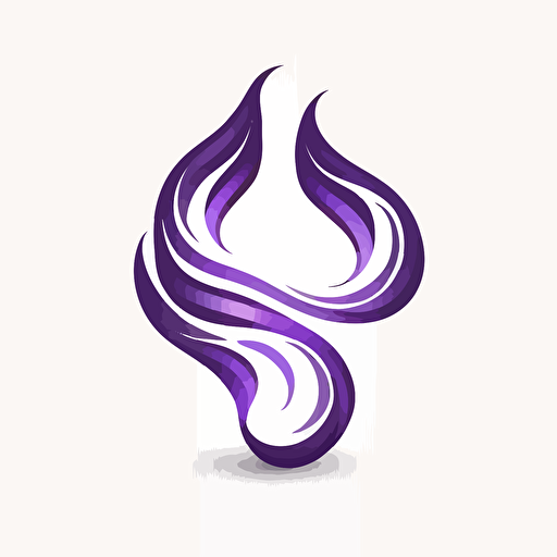 icon, logo vector, simplistic, infinity symbol, small electric flame, white background, single color, purple, no shadows