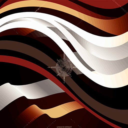 striped flage waving in the wind, vector art