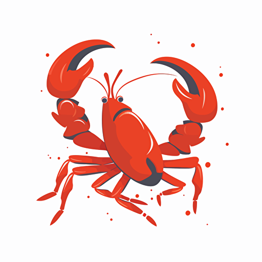 very simple logo for dancing crayfish, vector flat, PNG, SVG, flat shading, solid white background, mascot, logo, vector illustration, masterwork, 2D, simple, illustrator