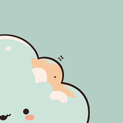 cute cloud kawaii style, vector clipart \