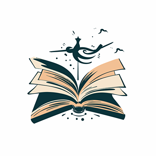 a logo that represent books, stories, vectorized
