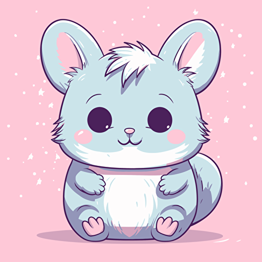 cute chinchilla kawaii style, vector clipart