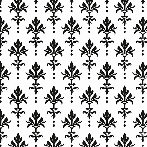plain black ornamental vector art, stencil pattern on white background