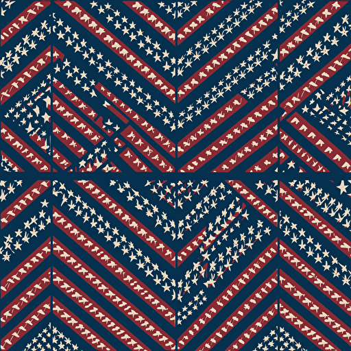 vector illustration, continuous repeating pattern of America flag design pattern, in vivid colors