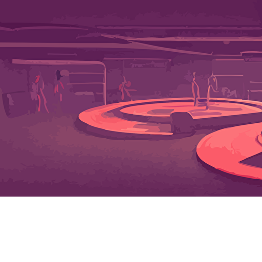 handmade illustration futuristic boxing ring line art octane render volumetric lighting 3d watercolor mc escher olympic weight room bladerunner dystopia future neon radioactive swamp