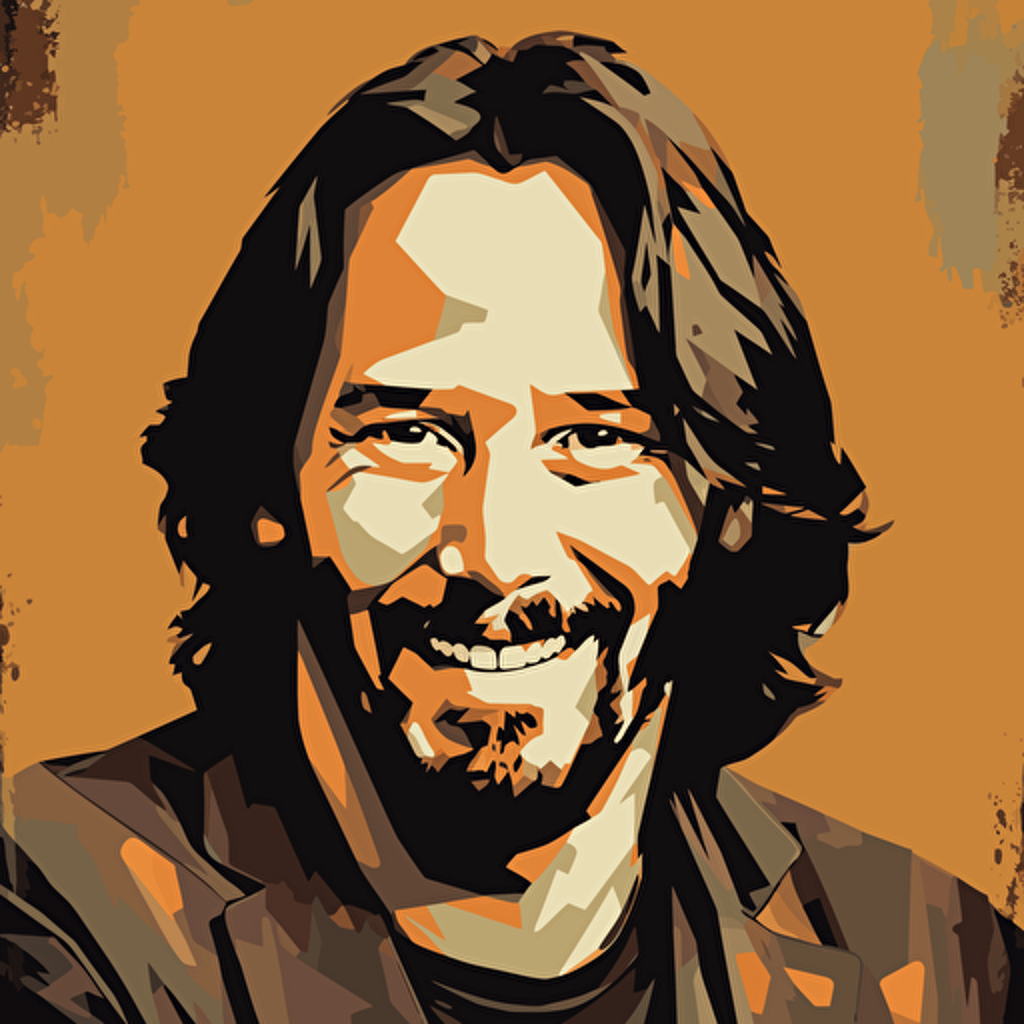 keanu reeves vector illustration smiling