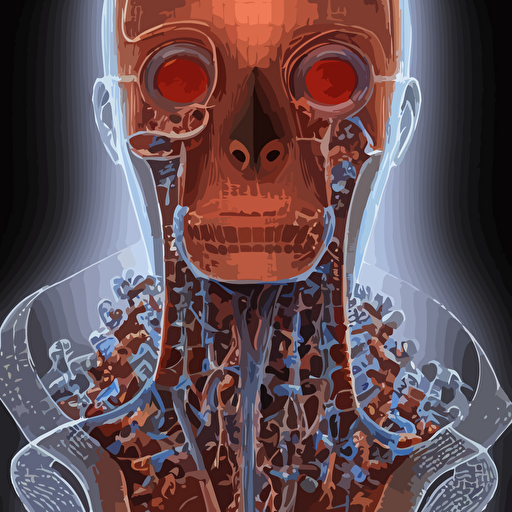 3d render rugged profile face portrait steampunk cyborg android inset xray cross section neon lenses eyes mandelbrot fractal titanium skeleton anatomical flesh facial muscles wires microchips electronics veins arteries glowing frame microscopic elegant highly detailed flesh ornate elegant high fashion dye contrast lighting black light octane render style h r giger bouguereau