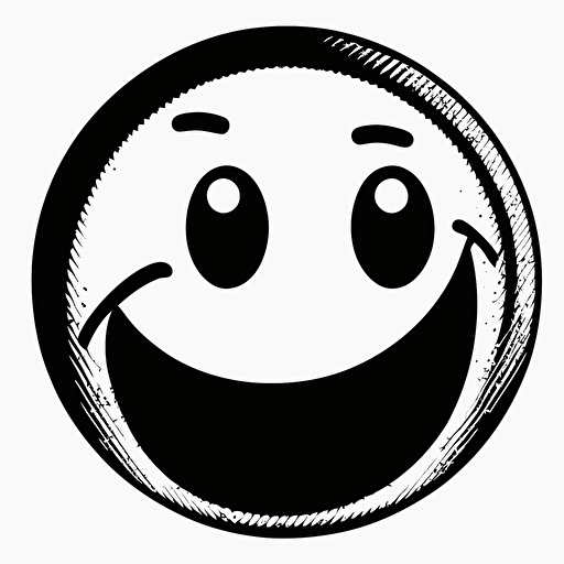 smiley face with dazed eyes logo vector black white