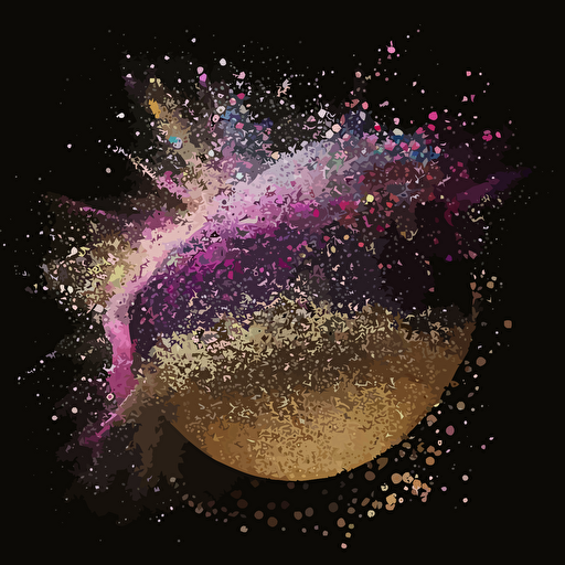 Glitterbomb, glitter bomb, from darkness to light, spiritual, gold glitter, pinks, purples, vector, black background