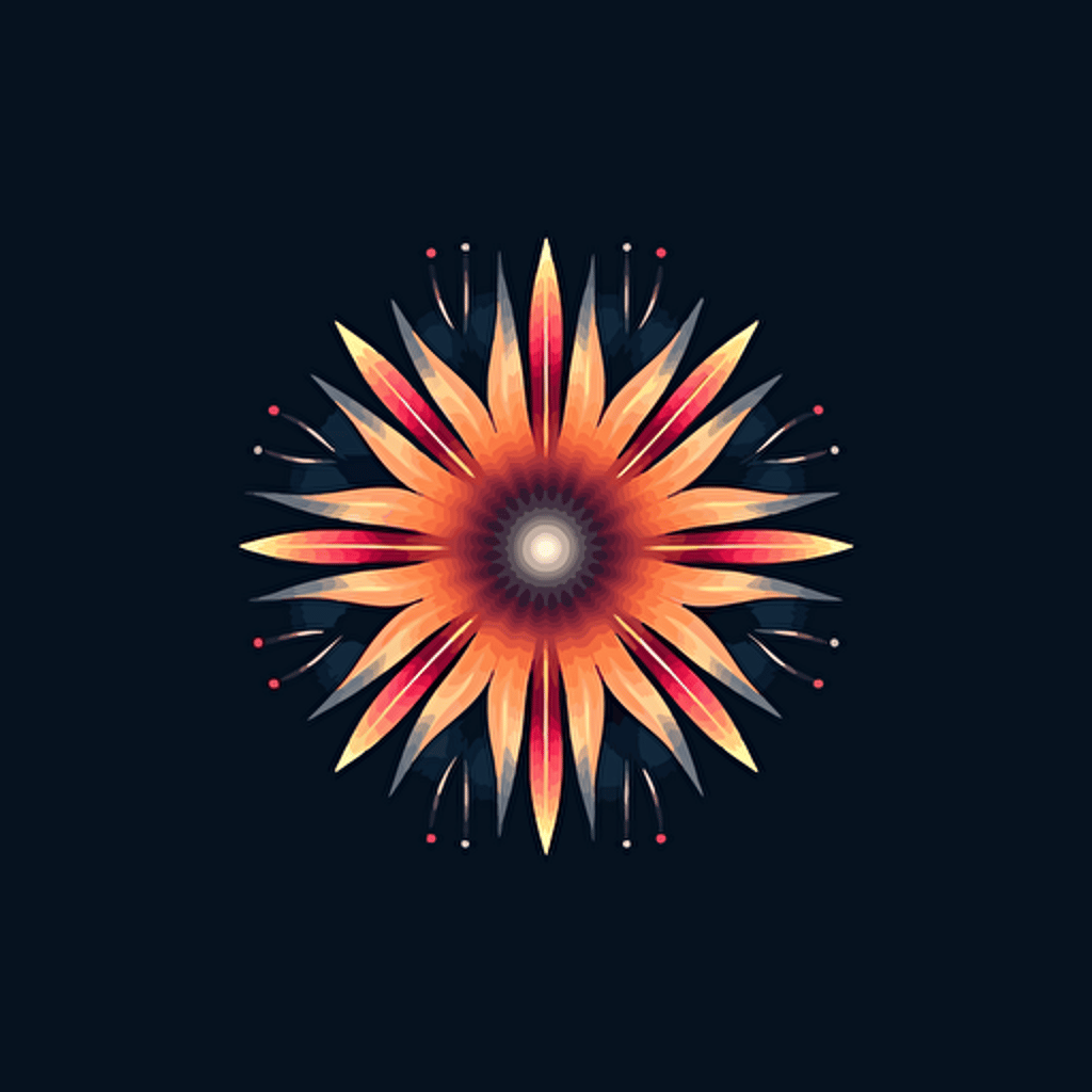 circular emblem, starburst, logo, vector, abstract seed, futuristic