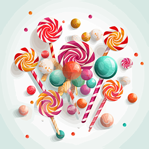 cartoon style christmas candy clear white background vector