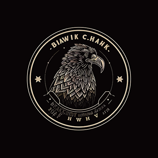 black hawk and coffee logo, simple vector logo illustration, mature, high quality