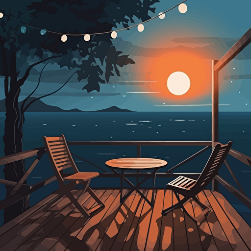 create a holiday atmosphere by the sea in the vector version