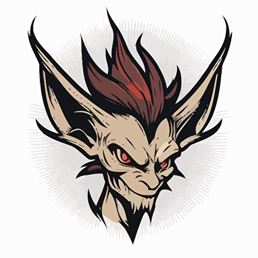 chupacabra, vector logo, vector art, emblem, simple cartoon, 2d, no text, white background