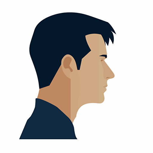 side view illustration of a person's head, vector, flat design, no background