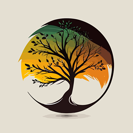 round tree vector icon, vector art, minimalistic, logo design