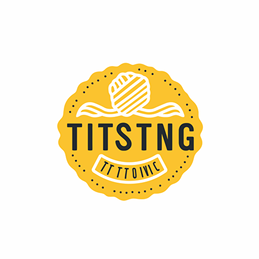 logo for test knitting company, yellow color, vector style, logo style, white background, no text, png