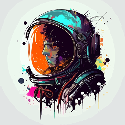 casco de astronauta, full color, estilo vector.