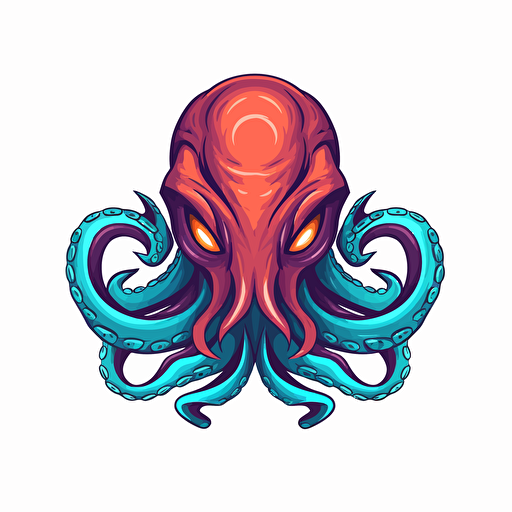 vectorial logo of a octopus with white background designed for esport team