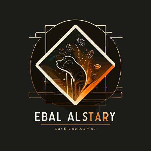 Logo design that incorporates art and a lab. Vector, 2d, minimalistic